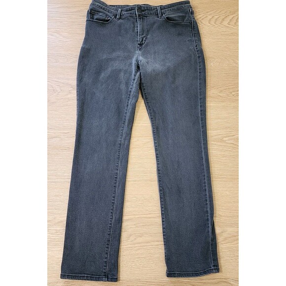 Levis Jeans Womens 12 Black Mid Rise Skinny Stretch Biker Grunge Faded 32x30 - Picture 1 of 12